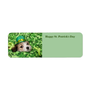 Cute Irish Puppy Background Return Address Label
