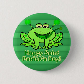 Cute Irish Saint Patrick's Day Frog 6 Cm Round Badge