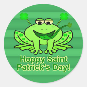 Cute Irish Saint Patrick's Day Frog Classic Round Sticker