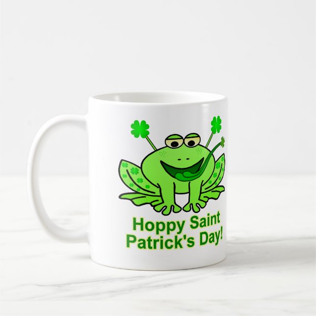 Cute Irish Saint Patrick's Day Frog Coffee Mug (Left)