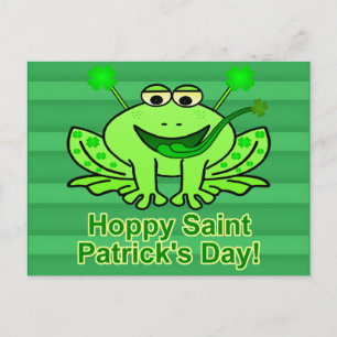 Cute Irish Saint Patrick's Day Frog Postcard