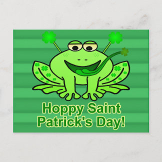Cute Irish Saint Patrick's Day Frog Postcard