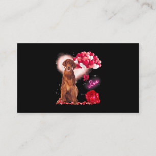 Cute Irish Setter Balloon Heart Valentines Day Val Business Card