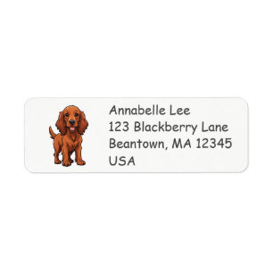 Cute Irish Setter Return Address Label