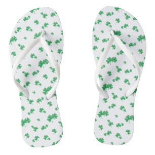 Cute Irish Shamrock Pattern Thongs