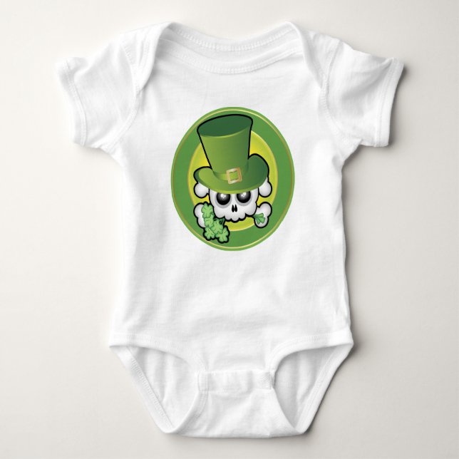 Cute Irish Skull Baby Bodysuit (Front)