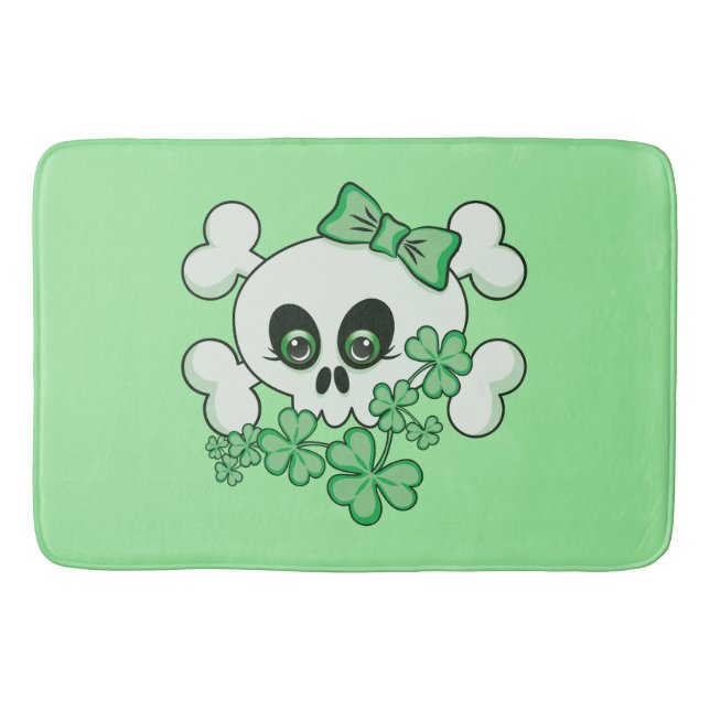 Cute Irish Skull Bath Mat (Front)