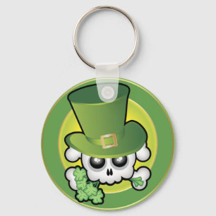 Cute Irish Skull Key Ring