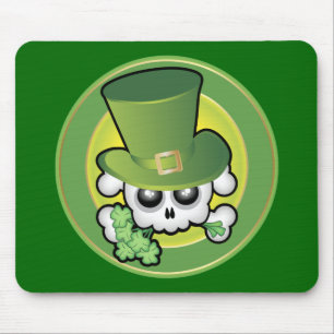 Cute Irish Skull Mouse Pad