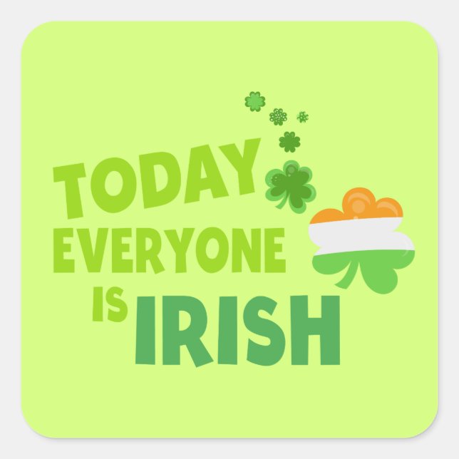 Cute Irish Square Sticker (Front)