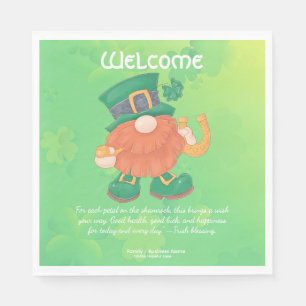 Cute Irish St. Patrick's Day Gnome Napkin