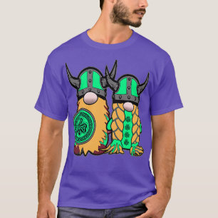 Cute Irish Viking Gnome Couple St Patrickx27s Day T-Shirt