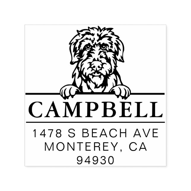 Cute Irish Wolfhound Custom Dog Address Stamp  (Design)