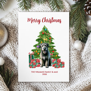 Cute Irish Wolfhound Dog Family Christmas Holiday Card