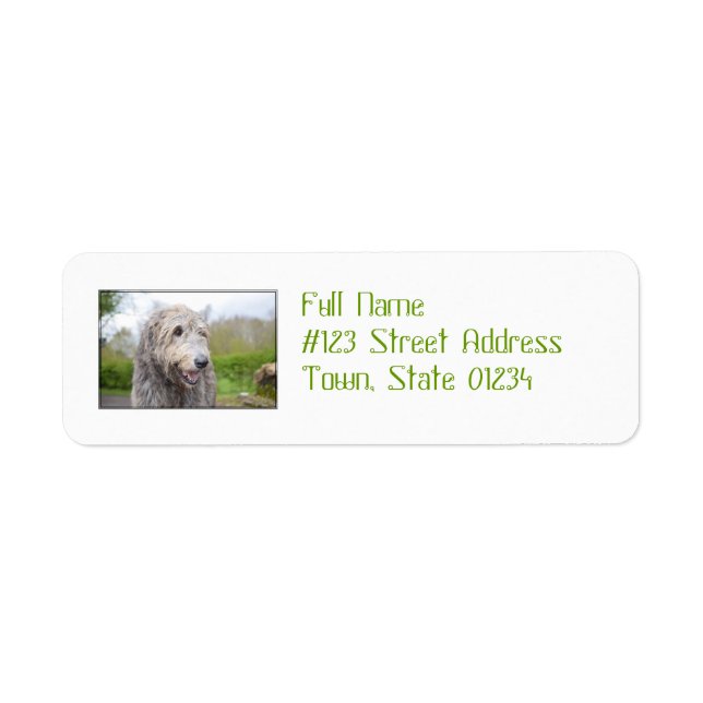 Cute Irish Wolfhound Return Address Label (Front)