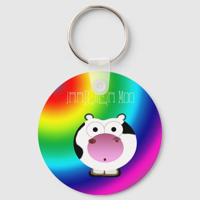 Cute Irregular Moo Keychain (Front)