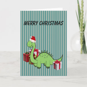 Cute is Santa dinosaur Holiday Card