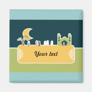 Cute Islamic Children Mosque Cartoon Muslim Name Magnet