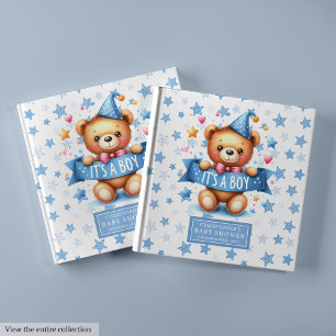 Cute It’s a boy teddy bear guest book baby shower