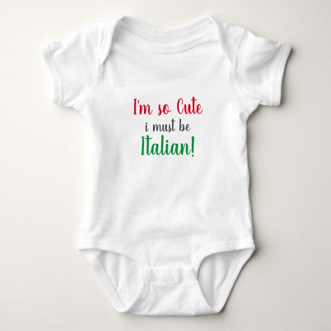Cute Italian Baby Shower Bodysuit (Front)
