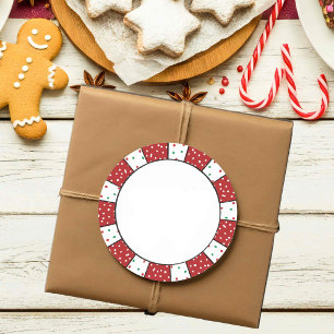 Cute Italian Cookie Swap, Stripe Border, Blank Classic Round Sticker