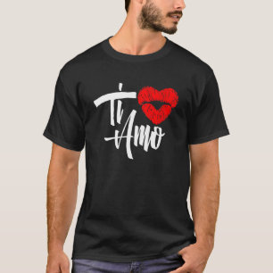 Cute Italian Heart Shaped Kiss Ti Amo I Love You T T-Shirt