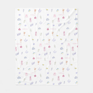 Cute Italian Minimalist Birthday Fleece Blanket
