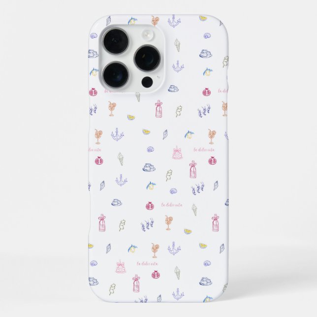  Cute Italian Minimalist Birthday iPhone Case (Back)