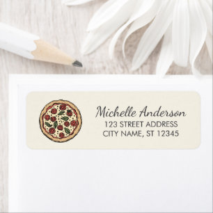 Cute Italian Pizzeria Pizza Return Address         Label
