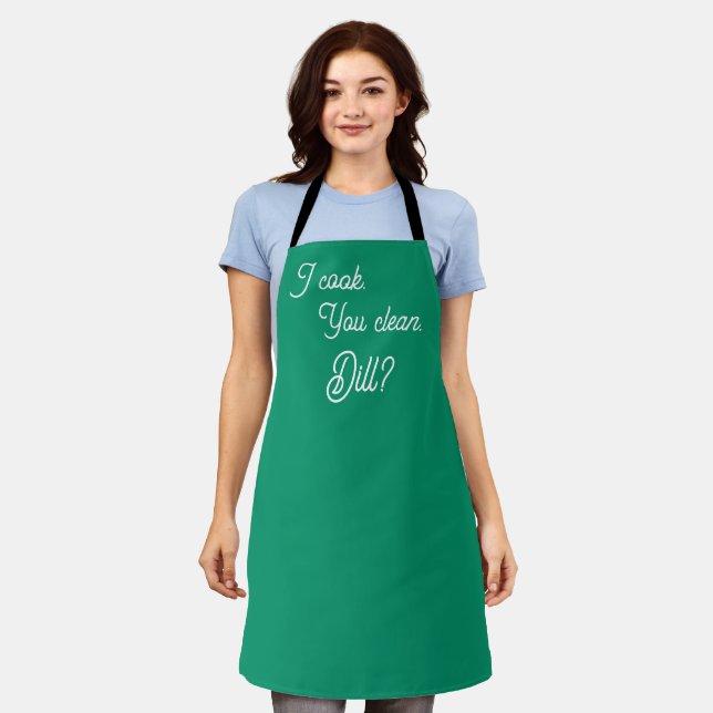 Cute It's a Big Dill Spice Pun Apron (Worn)