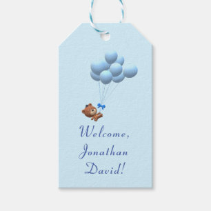 Cute It's a Boy Teddy Bear and Balloons   Gift Tags