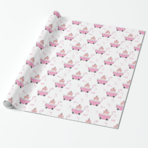 Cute It's a Girl Baby Shower Wrapping Paper