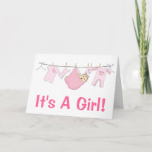 Cute It's A Girl Birthday Announcement