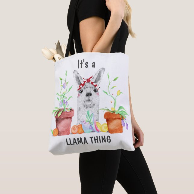 Cute It's A Llama Thing Tote Bag (Close Up)