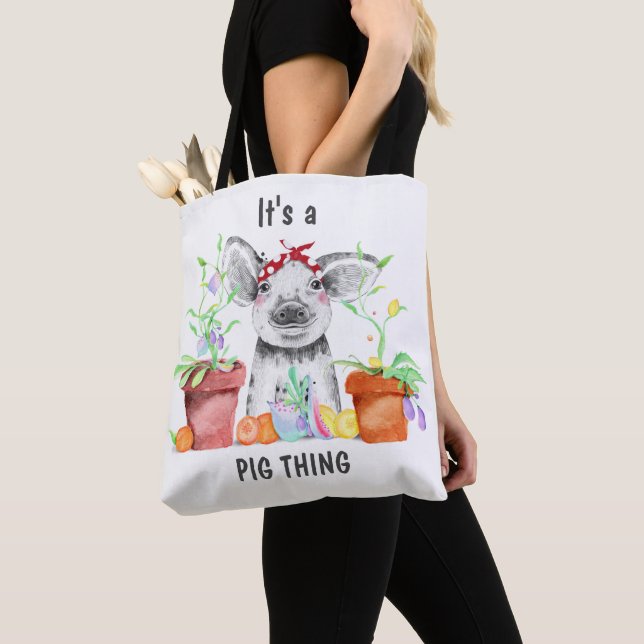 Cute It's A Pig Thing Tote Bag (Close Up)