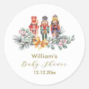 Cute It's Cold Outside Nutcracker Baby Shower  Classic Round Sticker