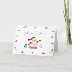 Cute It's Cold Outside Winter Santa Baby Shower  Thank You Card