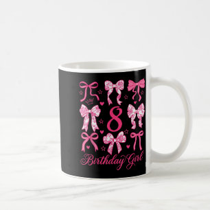 Cute Its My 8 Bday Coquette Bow 8th Birthday Girls Coffee Mug