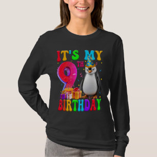 Cute It's My 9th Birthday 9 Year Old Penguin Bday T-Shirt