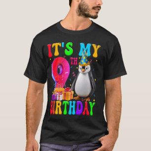 Cute It's My 9th Birthday 9 Year Old Penguin Bday T-Shirt