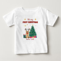 Cute It's My First Christmas With Reindeer