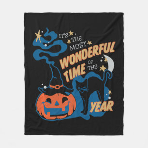 Cute It's the Most Wonderful Time Of the Year Cat Fleece Blanket