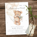 Cute Ivory Bearly Wait Balloon Baby Shower Invite<br><div class="desc">For any further customisation or any other matching items,  please feel free to contact me at yellowfebstudio@gmail.com</div>