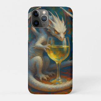 Cute Ivory Dragon & White Wine Fantasy Art iPhone 11 Pro Case
