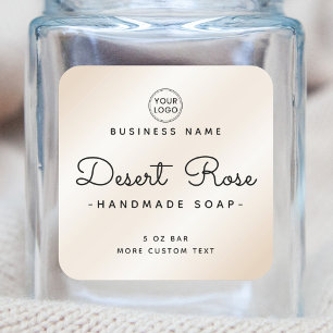 Cute ivory satin add logo square product labels