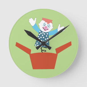 Cute Jack in the Box Round Clock