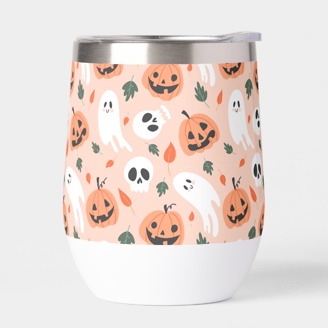 Cute Jack-O-Lantern & Ghost Pattern (Left)