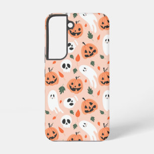Cute Jack-O-Lantern & Ghost Pattern Samsung Galaxy Case