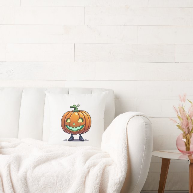  Cute Jack-O’-Lantern Halloween Funny Pumpkin Face Cushion (Couch)