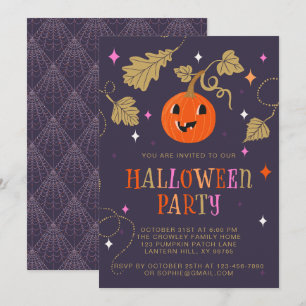 Cute Jack-o'-lantern Halloween Party Invitation